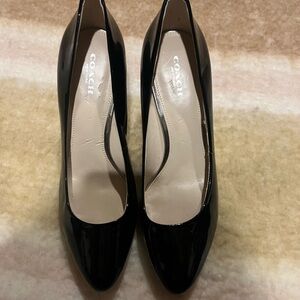 Coach Glossy Black Women's Heels